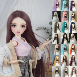 BJD Haar Perücke Lange Ohne Bangs Für 1/3 1/6 1/8 BJD Puppen Ball Joint Puppe - Bild 1 von 47