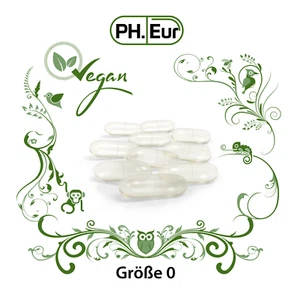 Leerkapseln zum befüllen - vegan - Größe 0 HPMC 1.000 Stück - leicht zu trennen - Bild 1 von 4