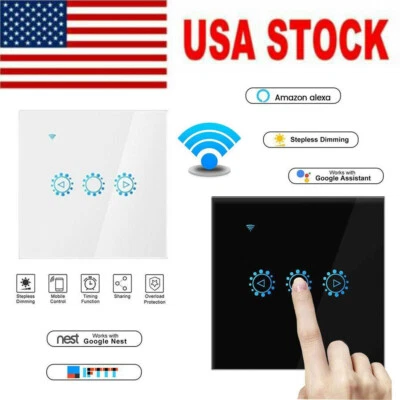 Wall Switch WiFi Smart Light Dimmer Touch Remote Control Light for Alexa US - Image 1 of 4