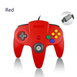 RED N64 Wired Classic Controller Gamepad Joystick Joypad for Nintendo 64 N64 - Picture 1 of 2