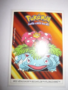 POKEMON (◕‿◕✿) BOOMER DUNKIN STICKER CARTE MINT VENUSAUR BISAFLOR FLORIZARRE #03 - Picture 1 of 7