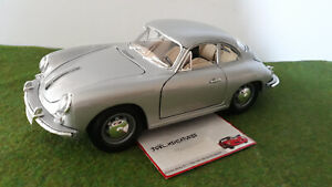 PORSCHE 356 B 1961 grise 1/18 BURAGO MADE IN ITALY voiture miniature collection