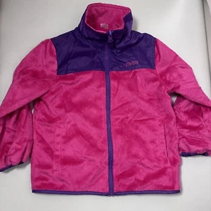 OshKosh B'gosh Girls Jacket Reversible Windbreaker Fuzzy Pink Purple Cute 5 - Picture 1 of 8