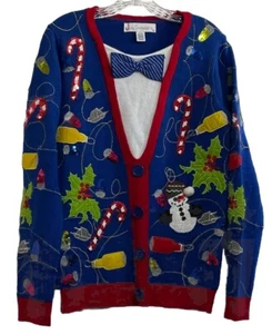 Festive Beautiful Christmas Sweater Men S Stitchery & Sequins Jolly Sweaters - Picture 1 of 7