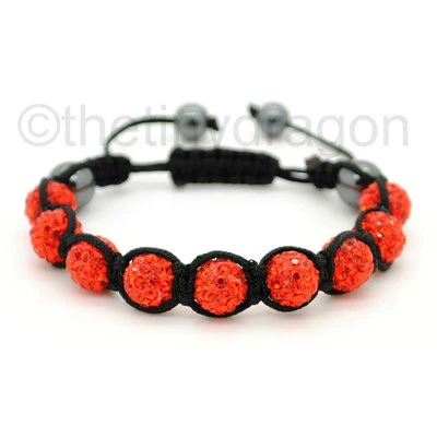 SPARKLING CRYSTAL BEAD BRACELET 10mm Shamballa Style Pave Disco Ball Hip Hop NEW - Image 1 of 4