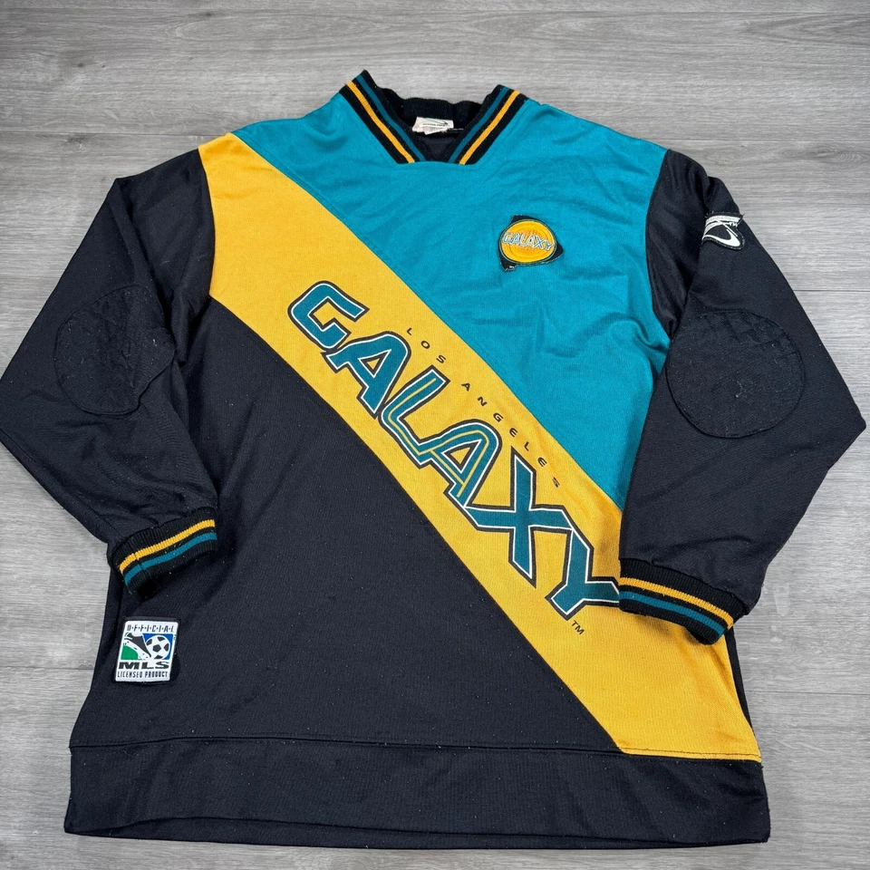 Vintage Los Angeles Galaxy Jersey Long Sleeve Shirt 90s MLS Soccer Medium READ - Image 1 of 4