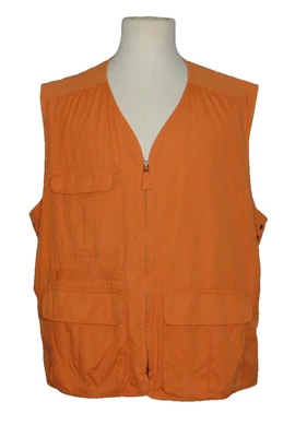Orvis Hunting Vest Mens XXL Orange Field Game Pouch Pockets Mesh Full Zipper - Image 1 of 4