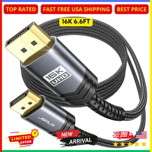 DisplayPort 2.1 Cable - 6.6FT, Supports 16K@60Hz, 8K@120Hz, 4K@240Hz - Picture 1 of 8