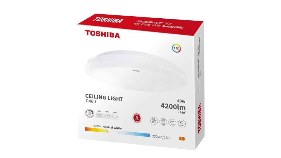TOSHIBA LED CEILING 48 40W 4000K 3BRIGHT (W) - Image 1 of 1