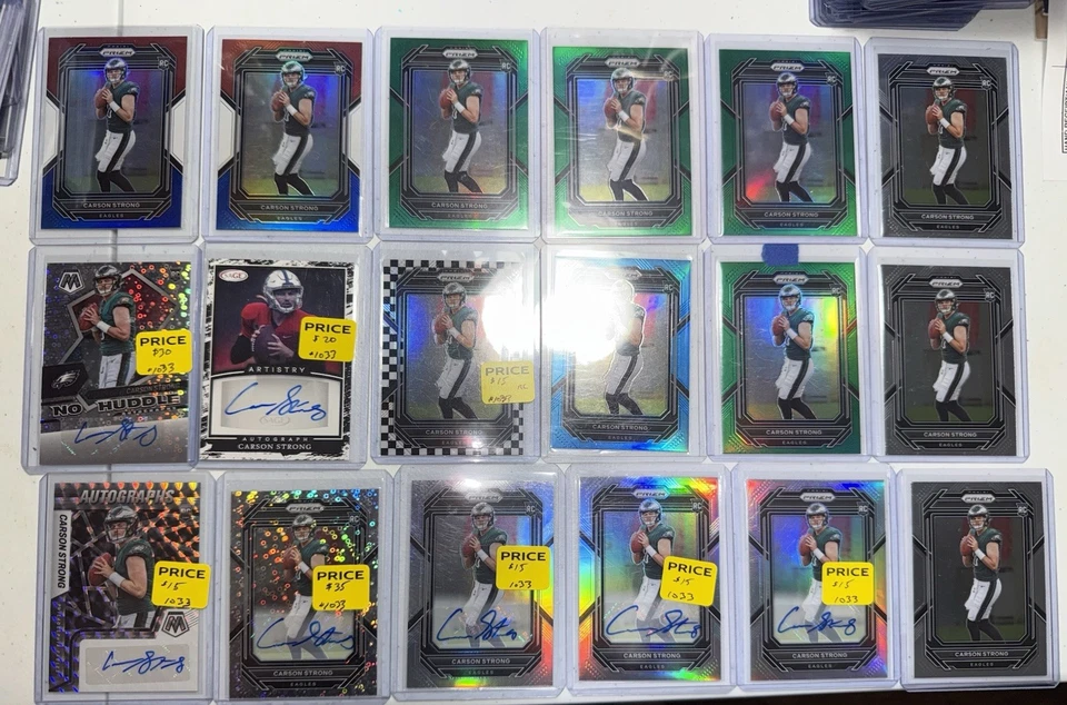 2022 Prizm Autos & Refractor RC, Mosaic & Sage Autos Carson Strong Eagles - Image 1 of 1
