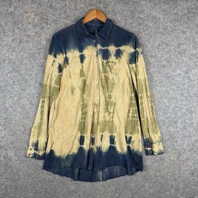 Roncarati Olivia Canyon Tie Dye Suede Shirt Womens 44 (US 8) Goat Leather - Image 1 of 4