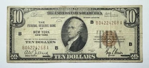 1929 $10 Federal Reserve Bank of New York - Picture 1 of 2