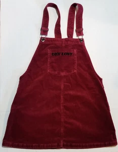 Damen Overall Pullover Kleid Cord Get Lost Größe L Grunge Indie Y2K dunkelrot - Bild 1 von 10