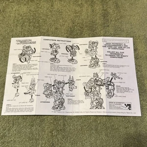 Vintage Original 1987 Hasbro Transformers G1 Computron Instructions Booklet - Picture 1 of 3