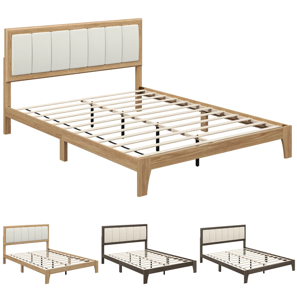 HOMCOM床架带床头板平台床架 — 第 1/1 张图片