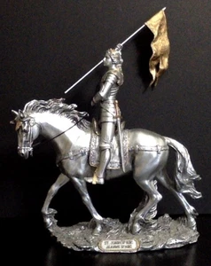 Heilige Jeanne d'Arc auf Pferd mit Flagge Statue Resin von Veronese - Bild 1 von 9