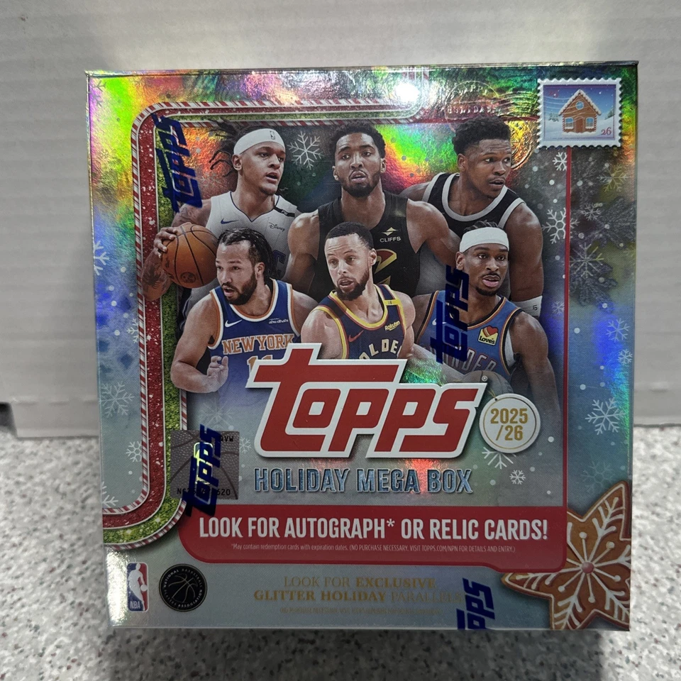 2025/26 TOPPS HOLIDAY MEGA BOX (100 Cards) NBA Basketball