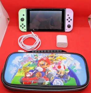Nintendo Switch HAC-001(-01) Console 32 GB con Joy-Con rosa pastello/verde pastello - Foto 1 di 22