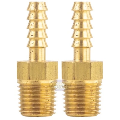 Brass Hose Barbs 1/4" Male NPT for 1/4" ID Hoses Barbed Fitting Air Fuel 2 Pack - Image 1 of 4