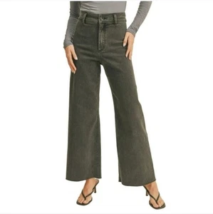 Miou Muse Straight Wide Leg Denim Pants Jeans Size S In Faded Olive - Picture 1 of 14