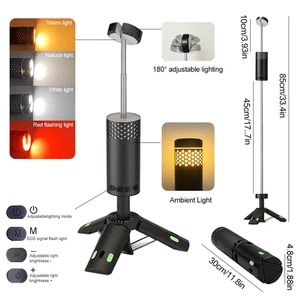 LED Campingleuchte Outdoor Camping Lampe Akku USB-Laterne Teleskop Licht - Bild 1 von 12