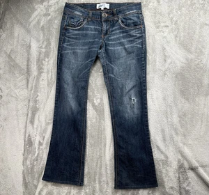 Y2K Jolt Damenjeans elastischer Stretchbund Schlag Größe 32 x 28 blau Denim Größe 7 - Bild 1 von 14