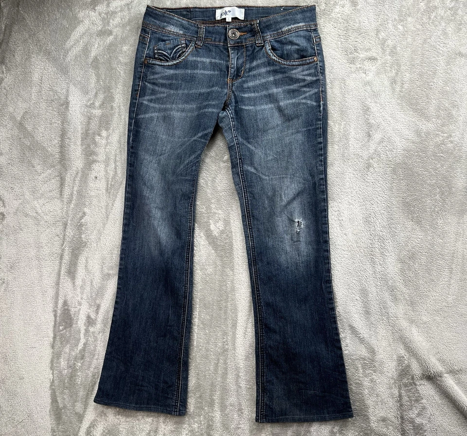Y2K Jolt Elastic Stretch Waist Flared Jeans Women's Size 32x28 Blue Denim Size 7 - Image 1 of 4