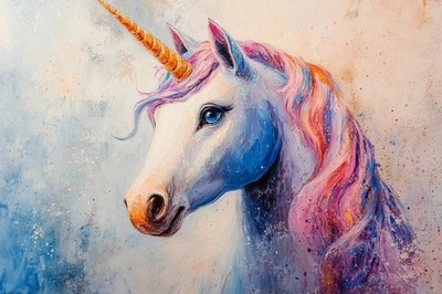 Unicorn Canvas Picture Print Wall Art - Image 1 of 3