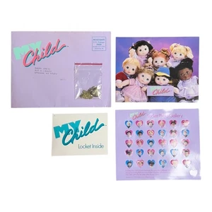 Vintage Mattel 1985 MY CHILD DOLL Herz Medaillon Kette Halskette Fotos Mailer - Bild 1 von 11