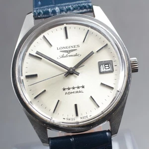 Vintage ◆N NEUWERTIG◆ LONGINES Admiral 5 Star Automatik Silber Datum Herrenuhr 35mm - Bild 1 von 12