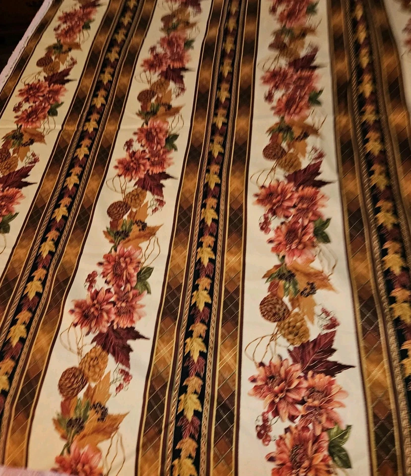 Tecido de algodão Benartex Marie Kalinowski Siena listrado outono 49" X 44" de largura  - Imagem 1 de 4