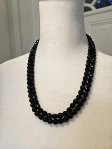 Collar vintage de doble hilo con cuentas negras - Imagen 1 de 9