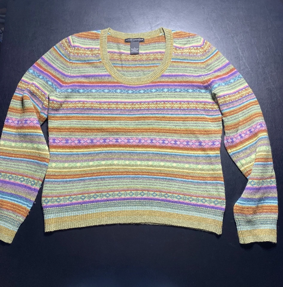 Suéter Sarah Spencer 100 % lana de cordero talla grande  Foto 1 de 3