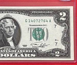 1976 $2 TWO DOLLAR BILL ( Chicago "G") Uncirculated - Picture 1 of 4
