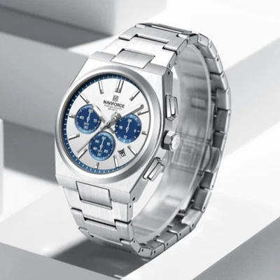 Reloj Hombre 40MM NAVIFORCE Lujo Cuarzo Acero Inoxidable 30M Impermeable Luminoso NUEVO Foto 1 de 4