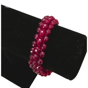 Handmade Faux Garnet Beaded Bracelet - Picture 1 of 3