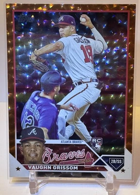 2023 Topps Series 1 Vaughn Grissom Orange Foil RC Braves Red Sox Rookie /299 - Image 1 of 4