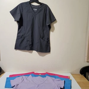 Lot 4 Nursing Hospital Scrubs Scrub Tops Women's Size Medium- Wonder Wink - Picture 1 of 5