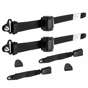 3 Point Car Seat Belt Auto Retractable Safety Strap Buckle Clip Universal - Picture 1 of 12