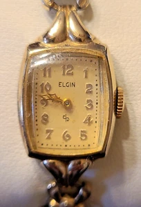 Elgin Armbanduhr zum Aufziehen 10K R.G.P. Lünette goldfarben Erweiterungsband Vintage (lesen - Bild 1 von 7