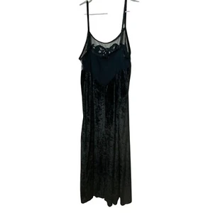 Cacique schwarz Samt Netz Negligee Slip Kleid Spitze Perlen Detail Plus Größe 18/20 - Bild 1 von 9