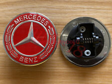 NEW Red Bonnet Flat Star Emblem Badge For Mercedes Benz A B C E S SLK Class 57mm