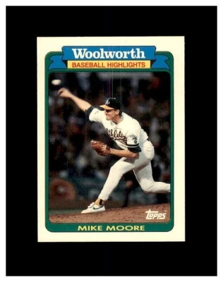 1990 Topps Woolworth Baseball Highlights Mike Moore #27 Oakland Athletics  MINT - Image 1 of 2