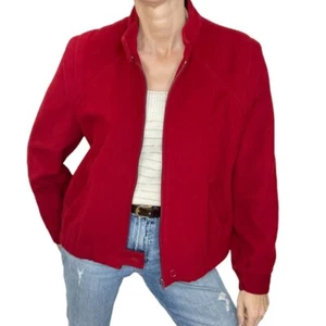 Vintage 70s Sportswear by Louben Montreal red zip up felt moto bomber jacket 13 - Picture 1 of 13