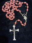Vintage Italian Roma Murano Glass Silverplate Cross Rosary