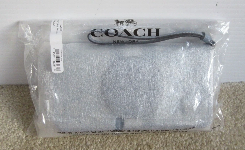 Coach C9073 Dempsey Patch Large Phone Wallet Wristlet Marble Blue Signature