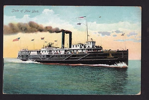 Postal de barco Steamer State of New York 1910 - Imagen 1 de 2