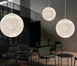Moon Resin Globe Chandelier Nordic Ball Planet Restaurant Pendant Light - Picture 1 of 3