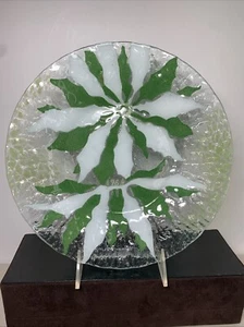 Vtg Sydenstricker 1968 Poinsettia Floral Plate 9.75" Green White SIGNED - Picture 1 of 10