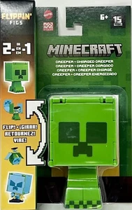 Minecraft Creeper Flippin' Figs 2 in 1 Creeper and Charged Creeper - Picture 1 of 2
